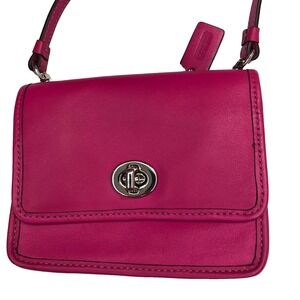 Coach Hot Pink Leather Crossbody mini Bag